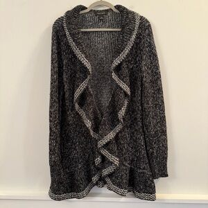 White House Black Market Black and Gray Cardigan